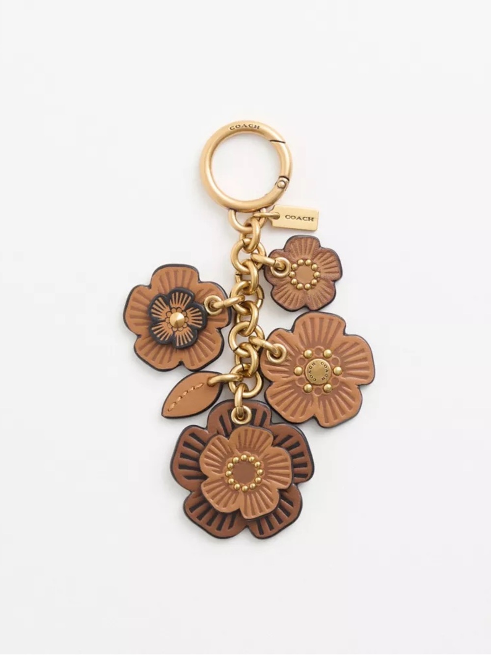 Coach Tea Rose Mix Bag Charm Light Saddle